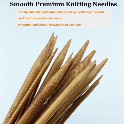 Mdoker Bamboo Knitting Needle Straight Single Pointed Sweater Knitting Needles 13.8-inch Length for Handmade DIY Knitting Projects,Size US 15(10mm...