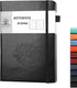 Dotted Journal Notebook with Pen Holder— A5 Leather Dot Grid Notebook with 160 Pages 100gsm Thick Paper, Hardcover Dotted Journal with Pocket for ...