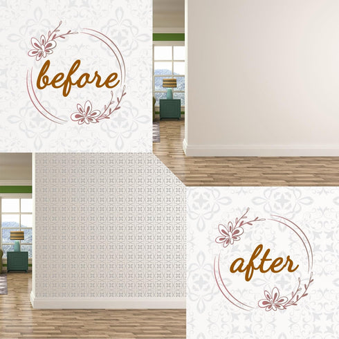 25 Pack Tile Stencils, Reusable Flower Pattern Painting Stencils for Painting on Wall Wood Floor Furniture...