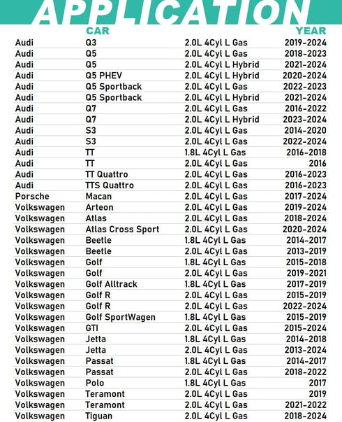 Oil Filter Fits Audi A3 A4 A5 A6 Q3 Q5 Q7 S3 Quattro Allroad Sportback TT Quattro Fits Volkswagen Arteon Atlas Beetle Golf Alltrack R Sportwagen G...