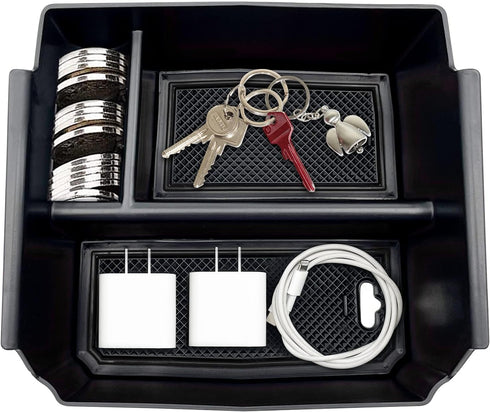 Compatible with Jeep Wrangler JK and JKU Accessories 2011-2018 Center Console Organizer Tray (Black)...