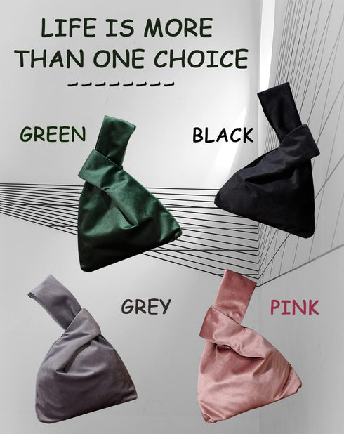 Wrist Bag,Elegant Style Portable Purse,Velvet Knot Bag,Phone Wallet Clutch Bag Gift for Women...