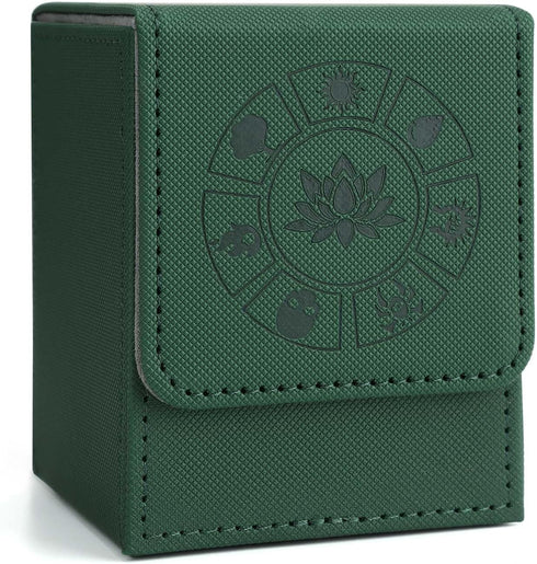 MTG Deck Box with 50 Pcs Card Sleeve, 110+ Card Storage Leather Deck Box for Magic Commander, Collectible Trading Card Cases for Trading Card Game...