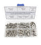 #8-32 UNC Stainless Steel Phillips Pan Head Machine Screws Nuts Flat Washers Assortment Kit...