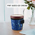 4 Pack Ice Cream Pint Size Ice Cream Sleeves Neoprene Cover with Spoon Holder Cover (Plant+Fish scales)...