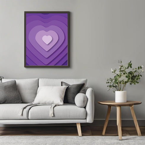 Posterizer 1 pcs-minimalistic purple girly aesthetic heart wall decor-Girls room art-Inspirational Women's Art-Gifts for Women-Gift for Girls, Tee...