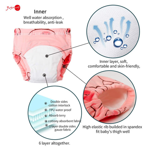 Joyo roy Soft Potty Training Pants 4 Packs Reusable Toddler Training Underwear Girls 3T 100% Cotton Absorbent Kid Confident Potty Training Underwe...