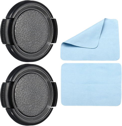PATIKIL Camera Lens Cap, 2 Pack Sides Pinch Front Lens Cover with Microfiber Cleaning Cloth for 37mm Thread Universal DSLR Lenses for Nikon, for F...