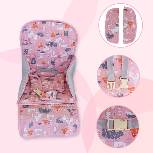 High Chair Pad, High Chair Cushion, Seat Cushion Breathable Pad, Cute Pattern,Comfortable Seat Belt Design, Soft and Comfortable, Baby Sits More C...