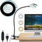 Desk Magnifying Glass with Light 5X, Clip on Desk Light with 3 Light Color, 5w LED Desk Lamp with Clamp 10 Adjustable Brightness, Flexible Goosene...