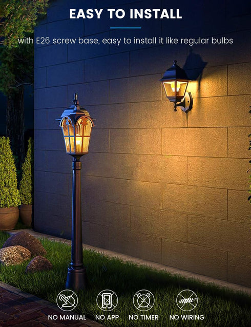 Dusk to Dawn LED Light Bulbs Outdoor, 13W Ultra Bright(100W Equivalent), 2700-Kelvin Soft White Lightbulb Built-in Photocell Sensor, Auto On/Off B...