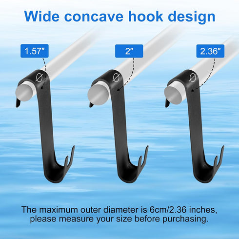 2pcs Poolside Pool Leaf Skimmer Net Holder, Pool Pole Hangers Swimming Pool Fence Hooks for Plastic Above Ground Equipment Hooks Pool Essential Ac...