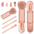 Travel Makeup Brushes Set: 4 in 1 Small Travel Makeup Brushes Mini Facial Makeup Brushes Retractable Makeup Brush Professional Foundation Blending...