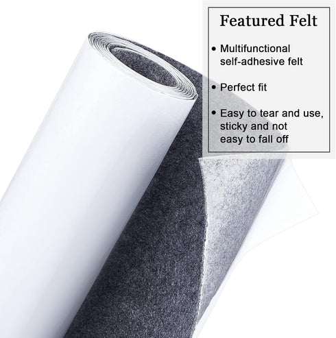 BENECREAT 15.5 x 78.5 Dark Gray Adhesive Felt Sheets Fabric Sticky Sheets Fabric Peel Stick for DIY Costume Making and Jewelry Box...