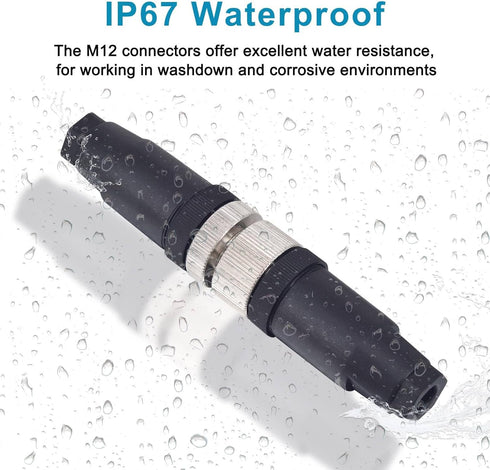 M12 5 Pin Male & Female Socket Panel Aviation Wire Connector,12mm Industrial Circular Connector, Outdoor Waterproof IP67...