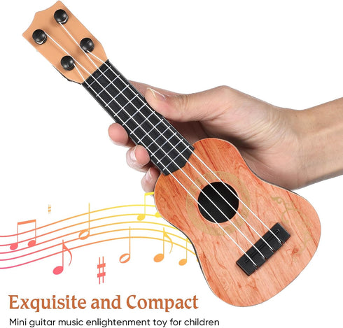 Toddmomy Kids Ukulele Toys Plastic Ukulele Guitar Musical Toy Classical Ukulele Guitar Musical Instrument Educational Toy for Beginner?Light Brown...