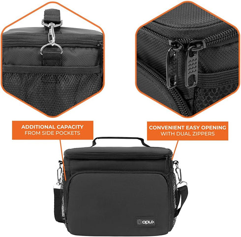 opux Insulated Lunch Bag for Men Women, Soft Lunch Box for Office Work School Picnic, Leakproof Lunch Cooler Bag with Shoulder Strap for Kid Adult...