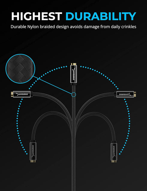SABRENT USB Type A to 3.5mm Dual Function Audio Jack Active Adapter 20" Cable (CB-UA35)...