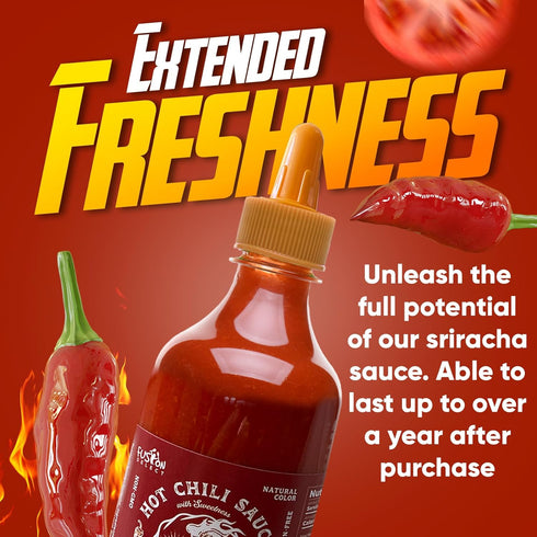 Fusion Select 10 Oz Sriracha Hot Sauce - Gourmet Spicy & Sweet Chili Sauce Seasoning for Cooking, Pizza, Stir Fry, Chicken, Meat, Taco - Made from...