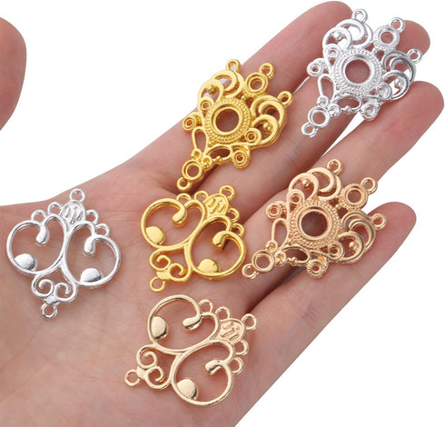 Earring Chandelier Charms,12pcs Chandelier Component Links Alloy Earring Connector Charms Chandelier Earring Components Earring Jewelry Making for...