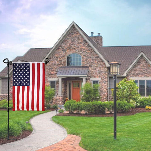 Garden Flag Stand Iron Garden Flag Pole 36.5x16.5 inch with 2 Flag Stopper and 1 Tiger Clip Garden flag stake for Outdoor Decorate Garden Yard...