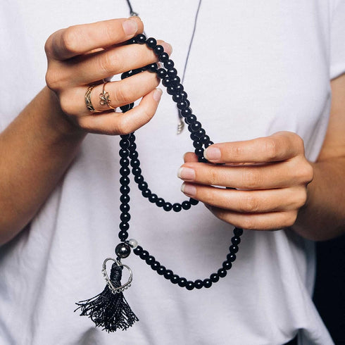 Ecally 300 Pieces Black Matte Onyx Beads Natural Black Agate Round Frosted Onyx Gemstone Loose Beads for Bracelet Necklace Jewelry DIY Making(6 mm...