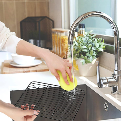 Cooling Rack Set of 2, P&P CHEF Non-stick Small Baking Racks for Cooking Grilling, 2 Pack 9.7” x 7.3” Drying Rack, Fit in Mini Toaster Oven, Stain...