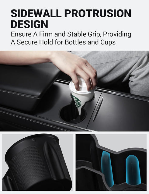Motrobe Tesla Model Y 2021-2024 Model 3 2021-2023 Center Console Cup Holder Insert Tesla Center Console Interior Accessories ONLY FIT New Console...
