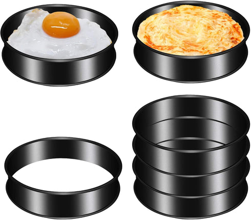 6Pack Crumpet Rings NONSTICK English Muffin Rings 4"-Round Crumpet Molds -Stainless Steel Tart Rings-Ring molds for Cooking Baking-Round Metal Coo...