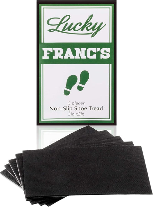 Black Non-Slip Shoe Pads | Anti-Skid Shoe Treads for Men's & Women's Heels or Boots | Improved 5 Large 3" x 5" Self-Adhesive Heel Pads...