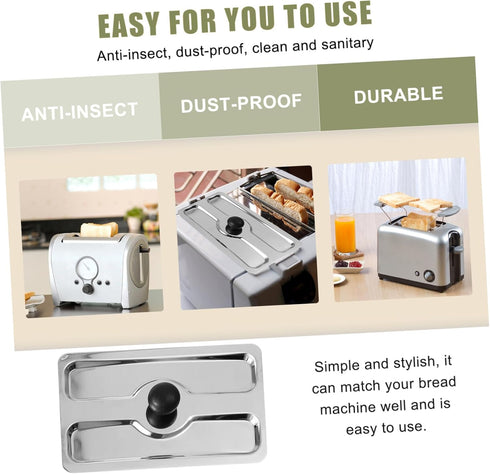 1pc Toaster Cover Small Appliance Cover Toaster Appliance Top Toaster Top Cover Lid for a Toaster Toasters Bread Maker Upper Cover Stainless Steel...