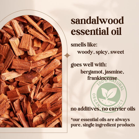 Australian Sandalwood Essential Oil - 100% Pure & Natural, Organic, Undiluted for Aromatherapy, Hair, Diffuser (0.33oz - 10ml)...