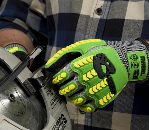 MAGID T-REX Flex Series Impact Protection Gloves, 1 Pair, 9/L T Rex, Impact Work Gloves Men Women Grip Gloves, ANSI A5 Cut Protection, (Multicolor...