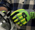 MAGID T-REX Flex Series Lightweight Impact Gloves, 1 Pair, NitriX Palm Coating, Size 7/S, Black & Green...