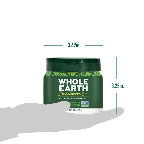 WHOLE EARTH Stevia & Monk Fruit Plant-Based Sweetener, 9.8 Ounce Jar...