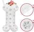 Malier Pet Dog Christmas Stocking, Xmas Luxury Faux Fur Large Bone Shape Hanging with Silver Snowflakes Sequin Decorations Pets Christmas Stocking...