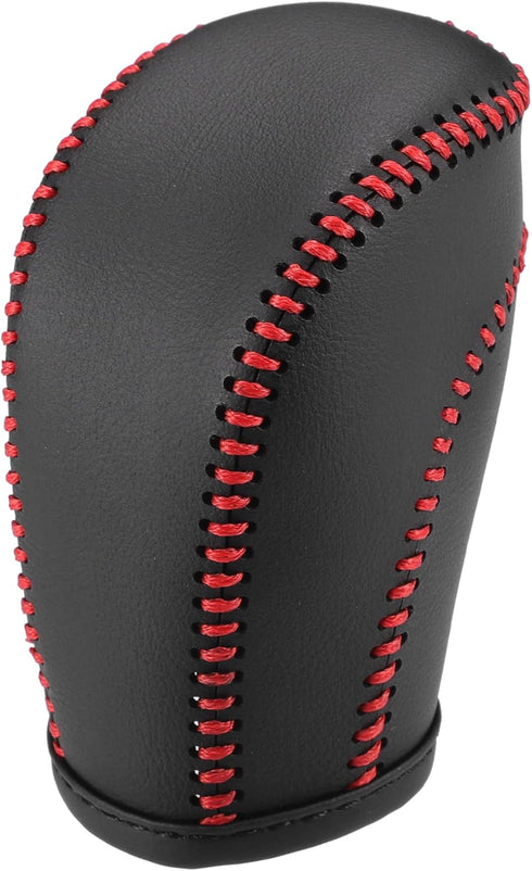 Gear Shift Lever Cover Automotive Interior Gear Shift Knob Trim for Volkswagen Atlas 2018-2022 Black Red Stitches...