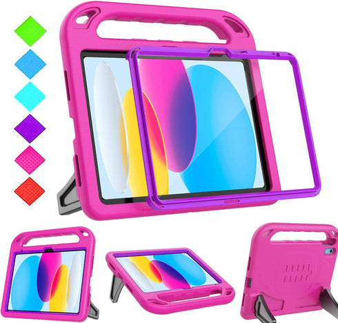 BMOUO Kids Case for iPad 10th Generation 10.9 inch 2022 - with Built-in Screen Protector, Shockproof Light Weight Covertible Handle Stand iPad 10t...