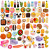 100Pcs Miniature Food with Storage Box Mini Food Miniature Doll House Accessories Small Resin Doll Food Dollhouse Food Set for Pretend Play Kitche...