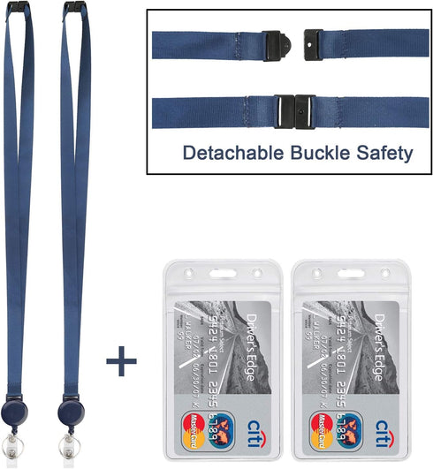 Retractable Badge Holder with Lanyard Retractable Breakaway Safety Lanyard with id Badge Holders Vertical Retractable id Badge with Clip Reel for ...