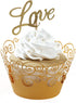 Cupcake Wrappers, KPOSIYA 100 Pack Cupcake Wraps Filigree Artistic Bake Cake Paper Cup Little Vine Laser Cut Liner Baking Cups Muffin Case Trays f...