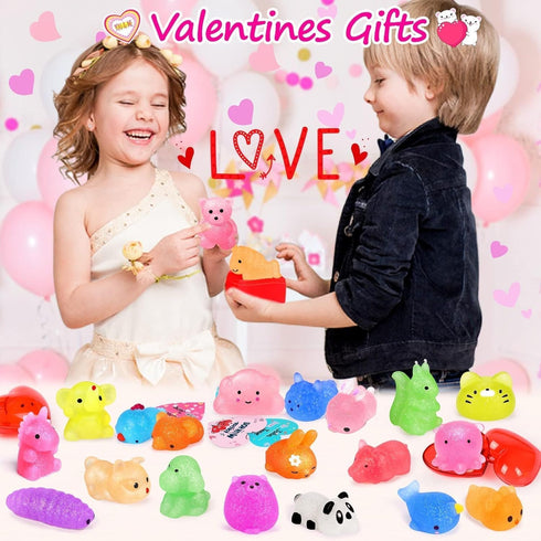 LUDILO Mochi Animal Squishies Toys 2nd Generation Glitter Mochi Squishy 20pcs Kawaii Mini Squishies Squeeze Toys for Kids Stocking Stuffers Class ...