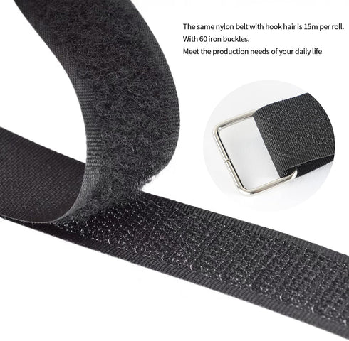 Viaky 49.2ft Storage Straps With 60 Buckles, Nylon Heavy Duty Extender Cord Ties Hook And Loop Fastening Cable Management For RV, Camp, Desk, Work...