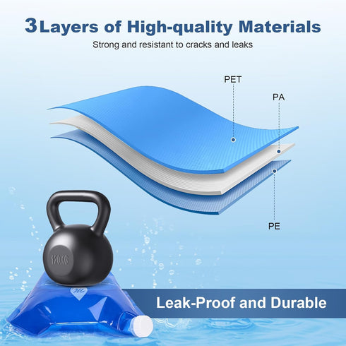 Water Container Bags, 4 Packs BPA Free No-Leak Foldable Plastic 1.3 Gallon Water Container Bag for Camping Hiking Backpack Emergency Storage Jug...
