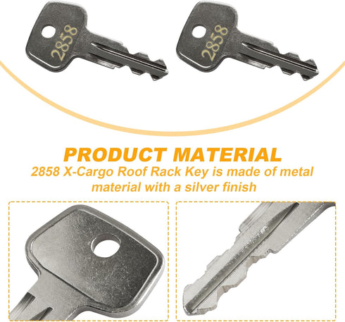 2858 X-Cargo Luggage Roof Keys,X-Cargo Roof Rack Key Karrite Ski Bike xcargo Carrier Skyline Sportrack XL,Replacement Keys for X-Cargo roof racks(...