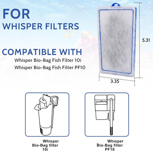 9 Count Assembled Medium Filter Cartridges Compatible with Tetra Whisper Bio-Bag Filters 10i PF10 Reptofilter 90 GPH Medium Replacement Filter Car...