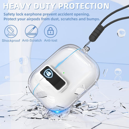 AirPods Pro 2nd/1st Generation Case Cover with Cleaner Kit, Secure Lock Clip Transparent Airpods Pro Case,Shockproof Clear Airpod Case for Women w...