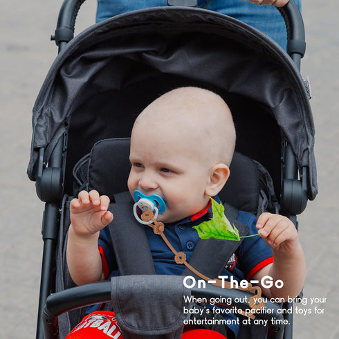 4 Pack Toy Safety Straps for Baby, Silicone Baby Bottle Harness Straps?Sippy Cup Leash?Baby Teether Pacifier Holder Clips for Stroller, High Chair...