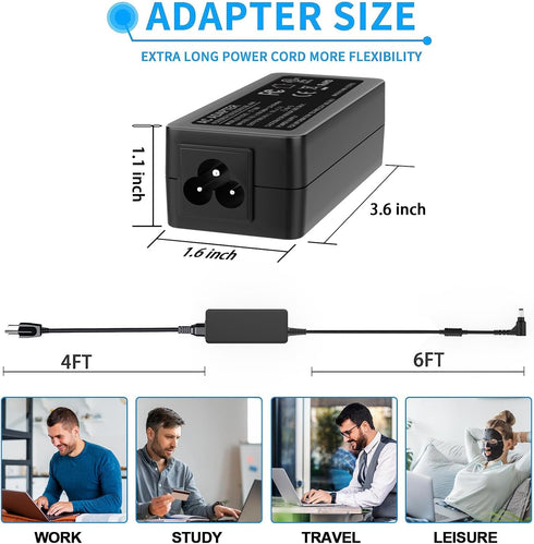 VHBW 40W AC Adapter Charger Replacement for Samsung ATIV Book 9 NP900X3C NP900X3D NP900X3E NP900X3K NP900X3G NP930X5J NP940X3L NP940X3K XE500C21 X...