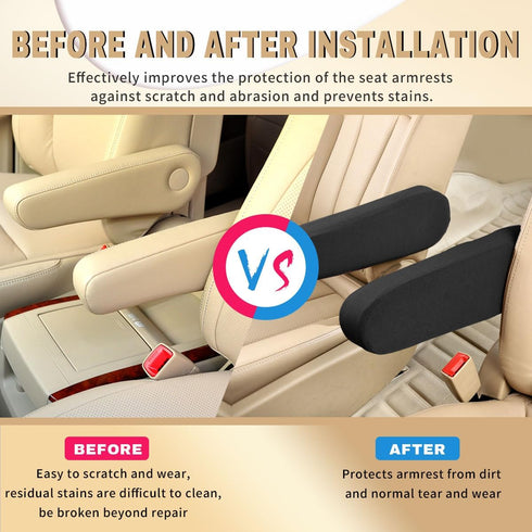2 Pcs Car Front Seat Armrest Covers, Direct Replacement Center Console Lid Armrest Cover Skin,Cloth Fabric Armrest Protectors,Car Interior Accesso...